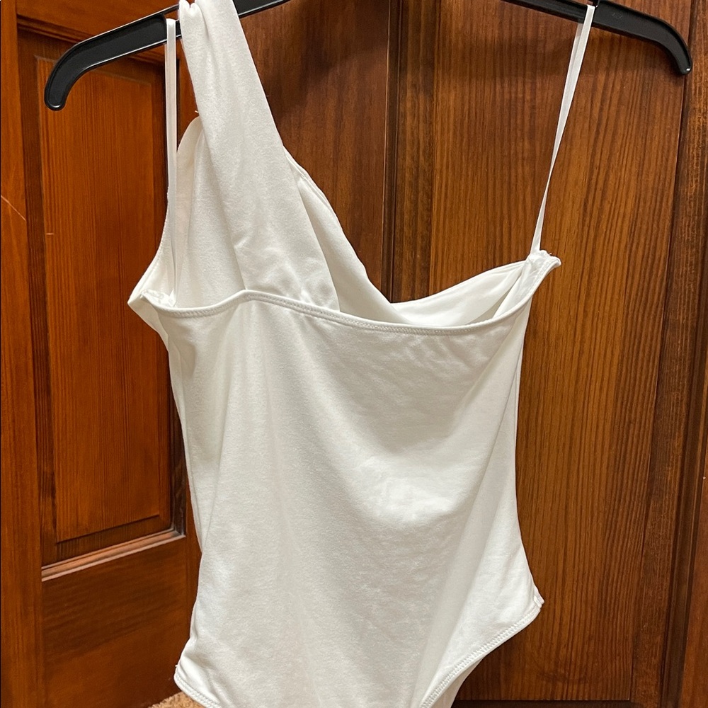 SHEIN White Asymmetrical Bodysuit